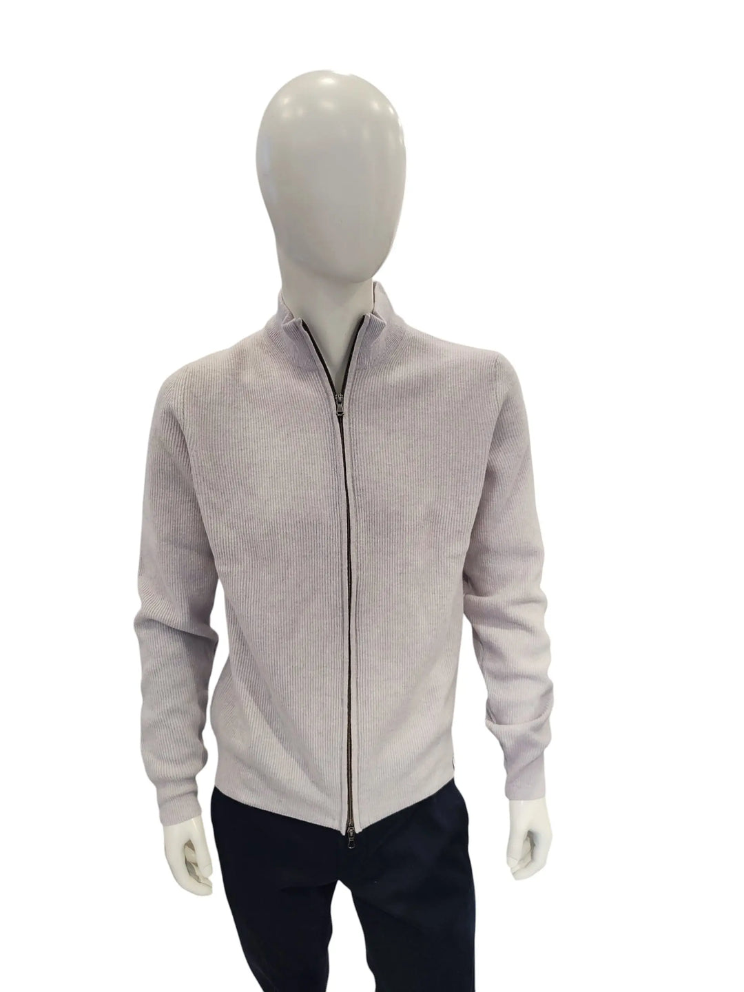 Rodrigo cardigan cerniera grigio perla - Dutto calzature