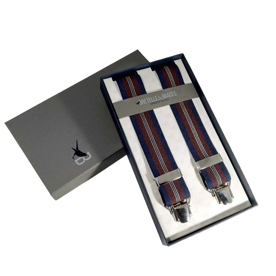 Bretelle&Braces - art. 1204 regimental blu/bordeaux